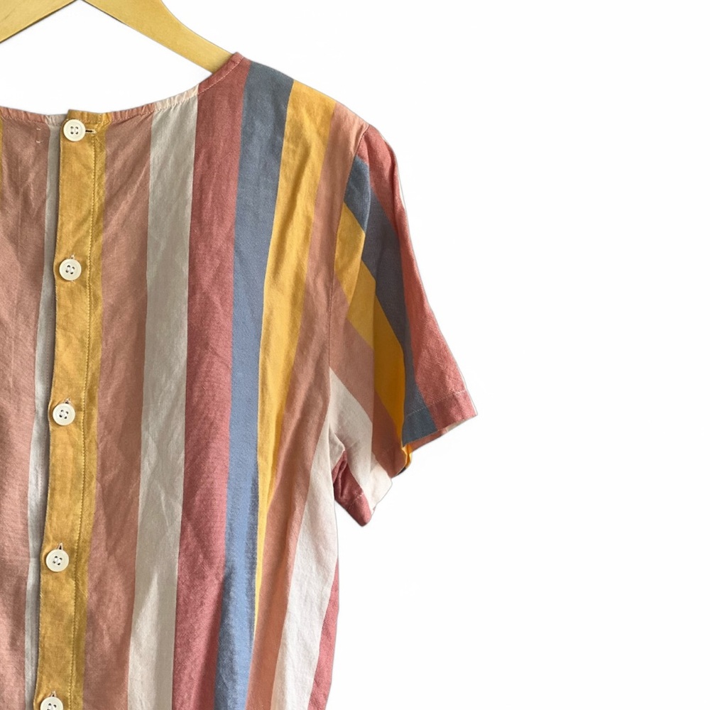 Madewell Button - Back Tie Tee In Sherbet Stripe - Picture 12 of 14
